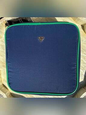 PurseN Navy Cosmetic Case with Green Trim